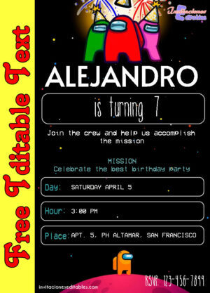 Free Among Us Invitation to edit