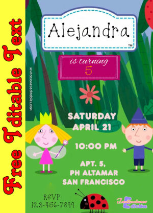 Free Ben and Holly Invitation to edit