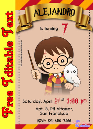 Free Harry Potter Invitation to edit