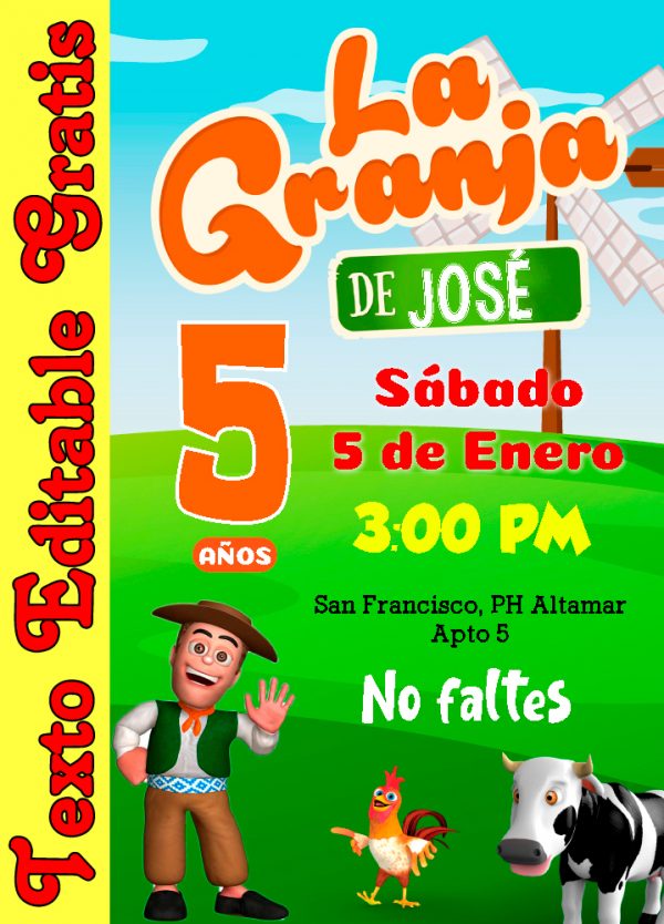 Invitación Editable de La Granja de Zenón