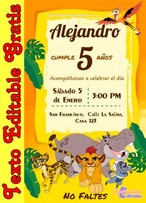 Invitación editable de La Guardia del León 01
