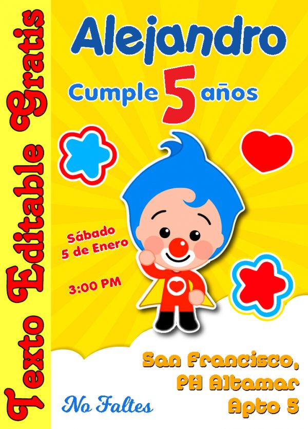 Invitación Editable de Plim Plim