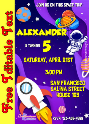 Astronaut Invitation to edit