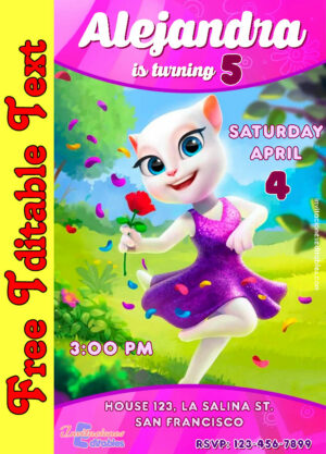 Free My Talking Angela Invitation to edit