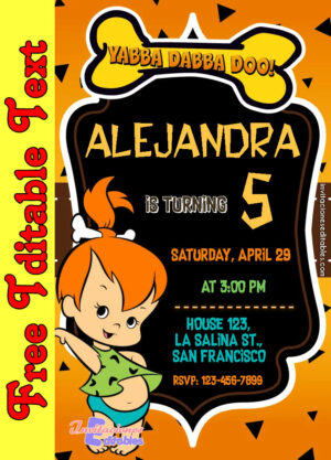 Free Pebbles Invitation to edit