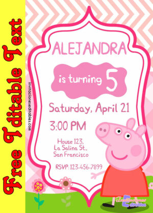 Free Peppa Pig Invitation to edit