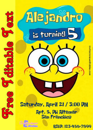 Free SpongeBob Invitation to edit