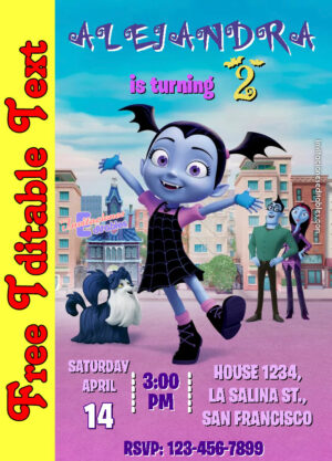 Free Vampirina Invitation to edit