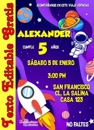 Invitación de Astronauta para editar