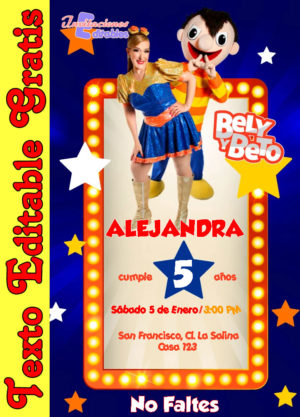 Invitación de Bely y Beto para editar