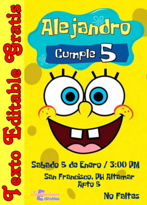 Invitación de Bob Esponja para editar