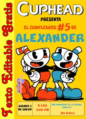 Invitación de Cuphead para editar