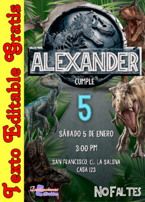 Invitación de Jurassic World para editar