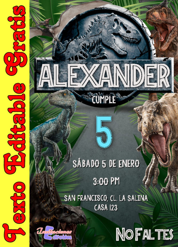 Invitación de Jurassic World para editar