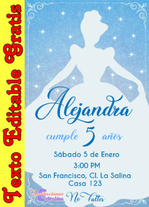 Invitación de La Cenicienta para editar