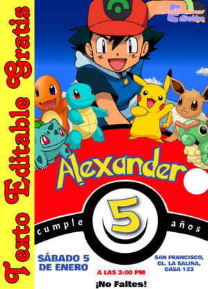 Invitación de Pokémon para editar