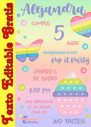 Invitación de Pop It para editar