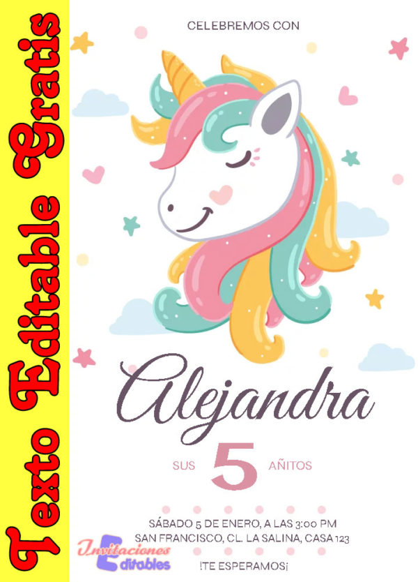 Invitación de Unicornio