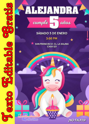 Invitación de Unicornio para editar