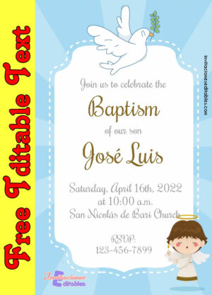 Free Baptism Invitation to edit