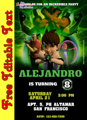 Free Ben 10 Invitation to edit