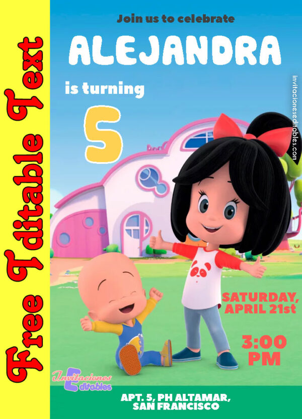 Free Cleo and Cuquin Invitation to edit