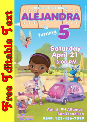Free Doc McStuffins Invitation to edit