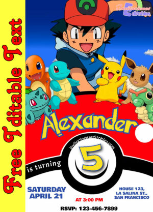 Free Pokemon Invitation to edit