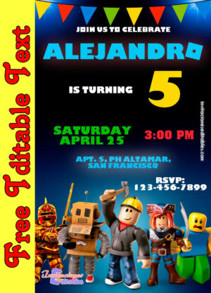 Free Roblox Invitation to edit