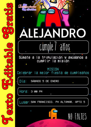 Invitación de Among Us para editar