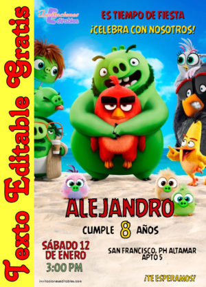 Invitación de Angry Birds para editar