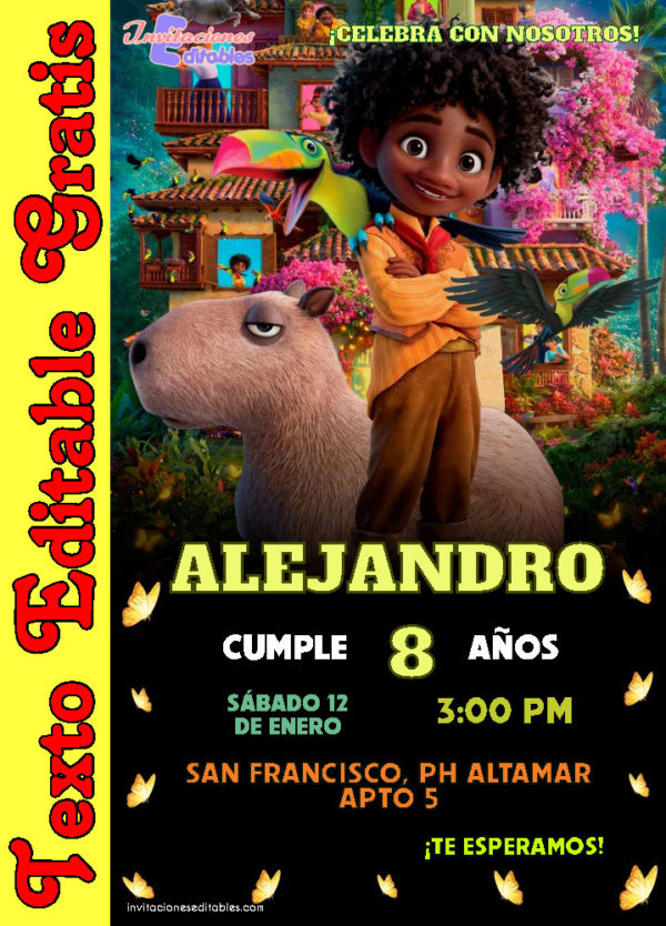 Invitación de Antonio (Encanto) para editar