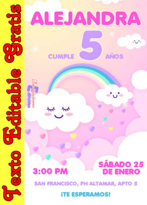 Invitación de Arcoiris para editar