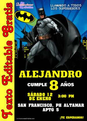 Invitación de Batman para editar
