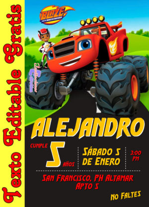 Invitación de Blaze and The Monster Machines para editar