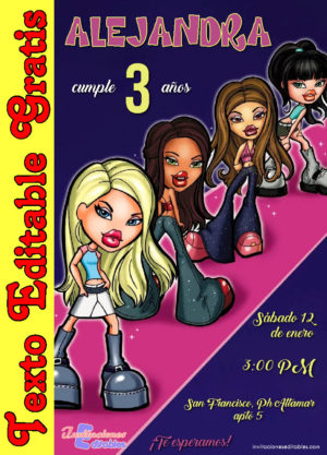 Invitación de Bratz para editar