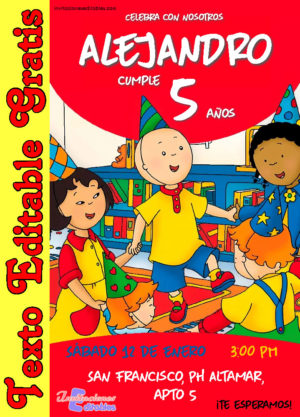 Invitación de Caillou para editar