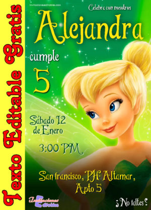 Invitación de Campanita para editar Tinkerbell