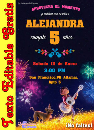 Invitación de Coco para editar