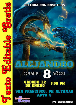 Invitación de Godzilla para editar