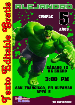 Invitación de Hulk para editar