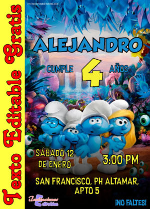 Invitación de Los Pitufos para editar 02