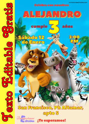Invitación de Madagascar para editar