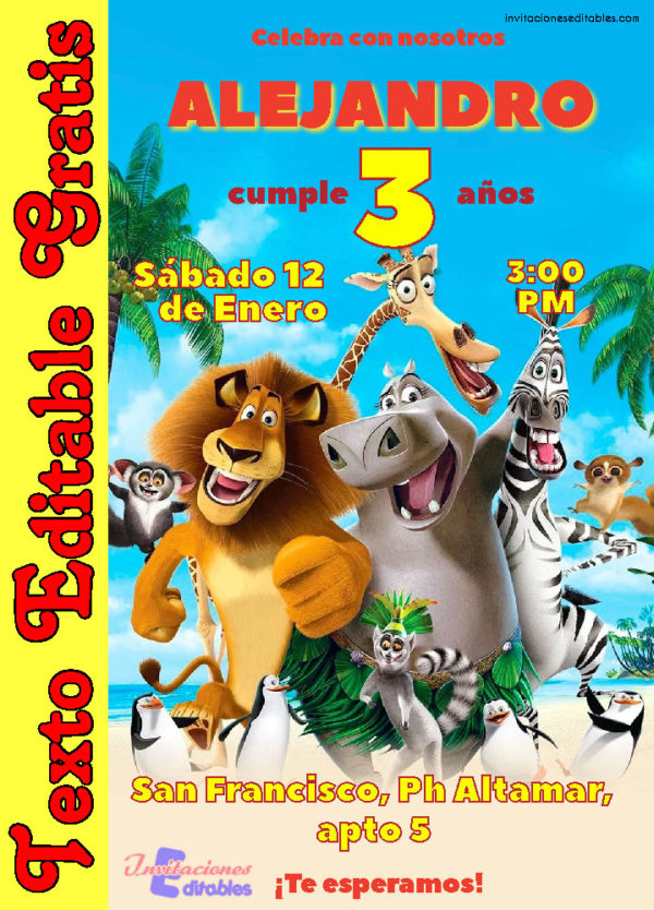 Invitación de Madagascar para editar
