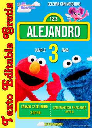 Invitación de Plaza Sésamo para editar