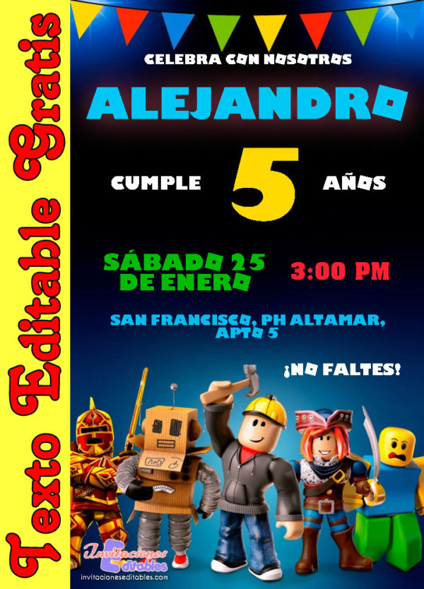 Invitación de Roblox para editar