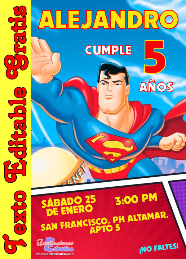 Invitación de Superman para editar