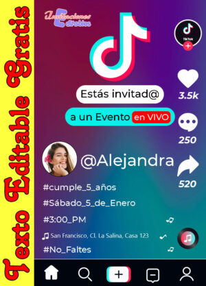 Invitación de Tik Tok para editar