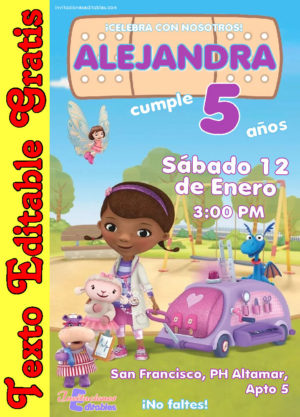 Invitación de la Doctora Juguetes para editar