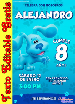 Invitación de las Pistas de Blue para editar